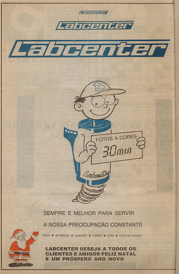 Anúncio histórico do Labcenter publicado na imprensa
